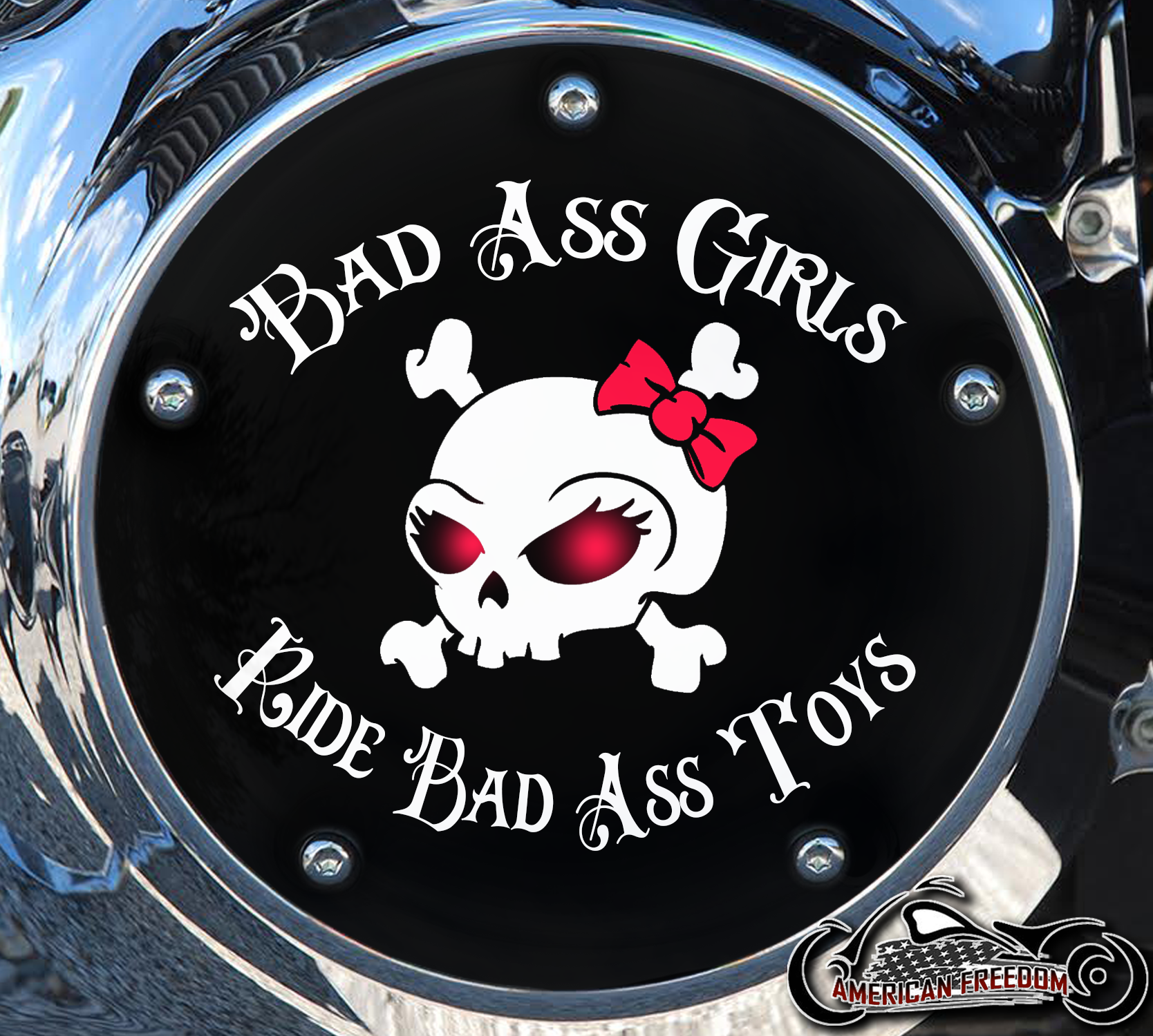Custom Derby Cover - Bad Ass Girls Red